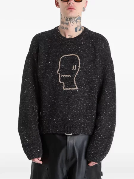 Пуловер Brain Dead бродиран сиво