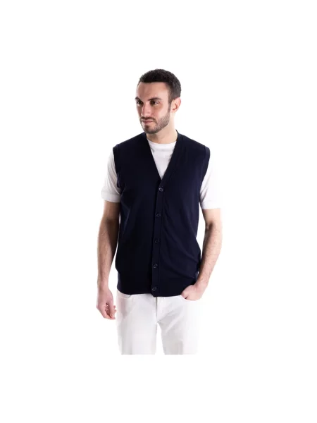 Dzianinowy sweter Paolo Pecora niebieski