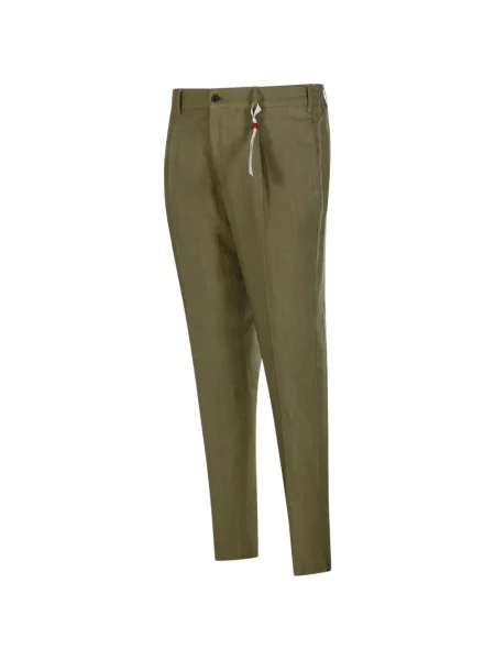 Pantaloni Santaniello plisate verde