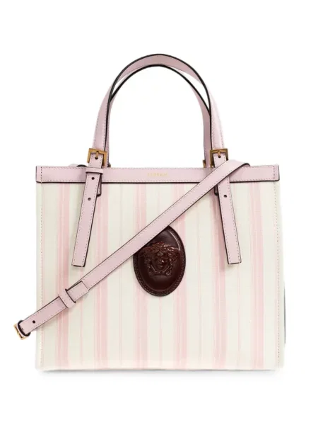 Geantă shopper Versace cu dungi roz