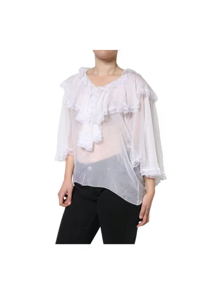 Bluzka Dolce And Gabbana koronkowa biała