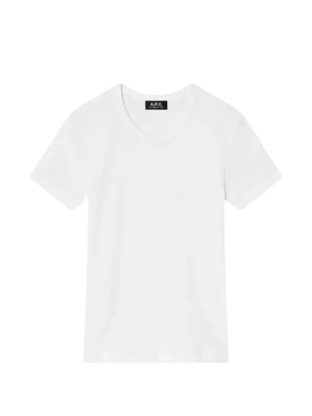 Tricou A.p.c. cu broderie cu decolteu rotund alb