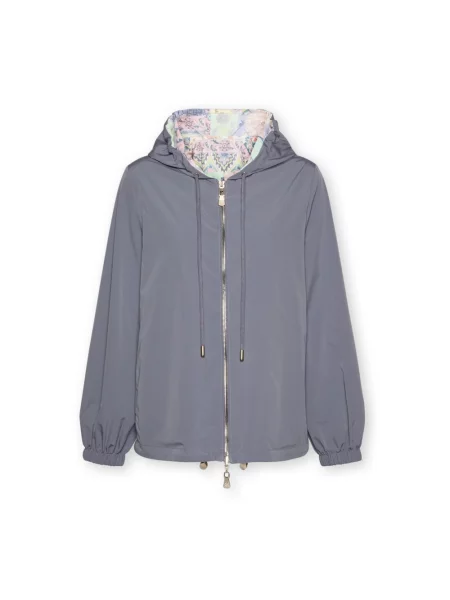 Parka Elena Miro' z kapturem fioletowa