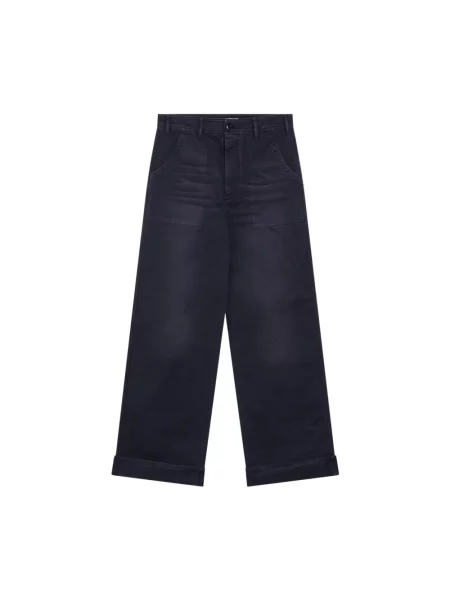 Jeansy Acne Studios z przetarciami niebieskie