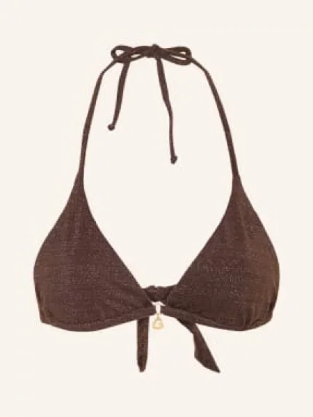 Banana Moon Trojúhelníkové Bikiny Lina Lightglitter S Třpytivou Nití tmavě hnědá
