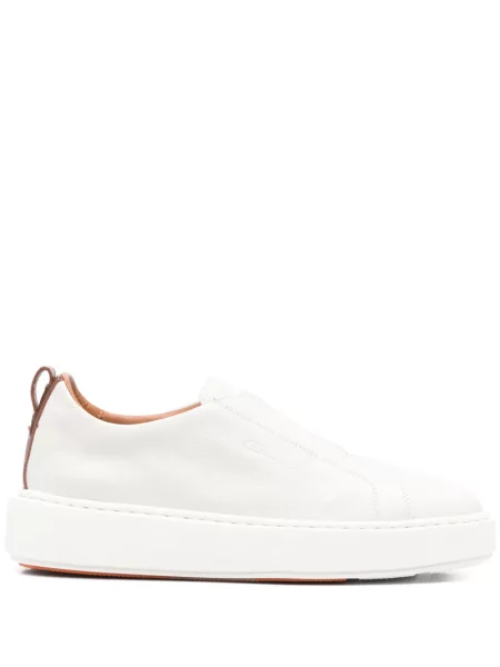 Sneakerși Santoni din piele slip-on gri