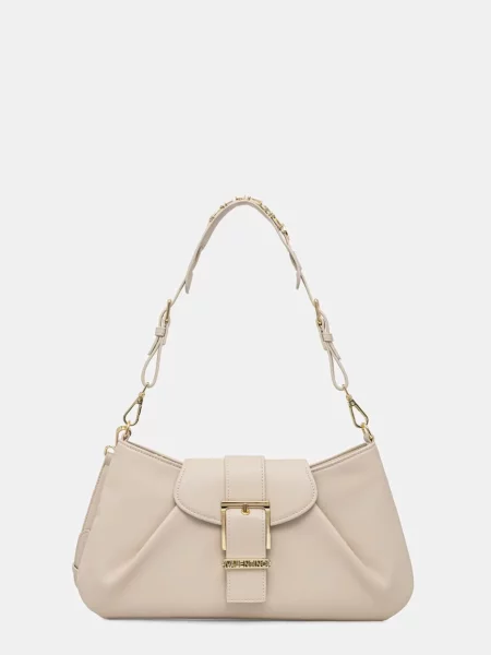 Lniana torebka crossbody Valentino Bags beżowa