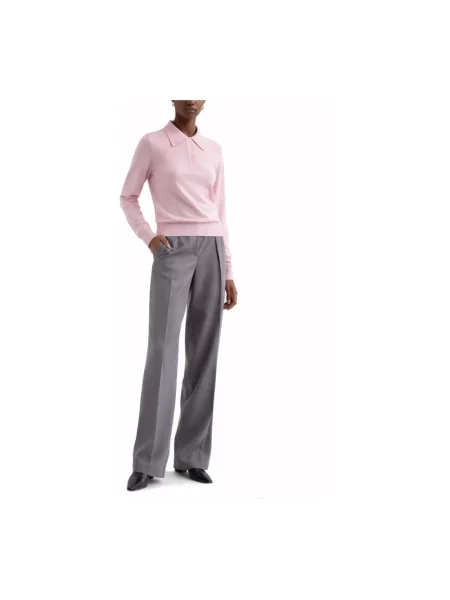 Spodnie Jil Sander z wysoką talią wełniane szare