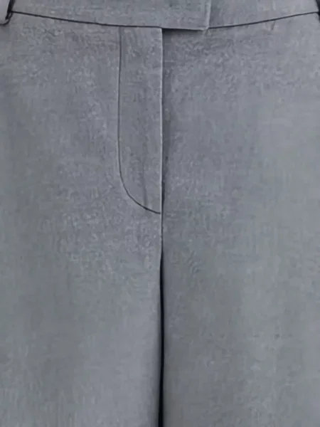 Pantaloni Giorgio Armani de mătase plisate gri