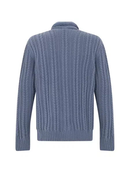 Gulerat cardigan Fedeli tricotate albastru