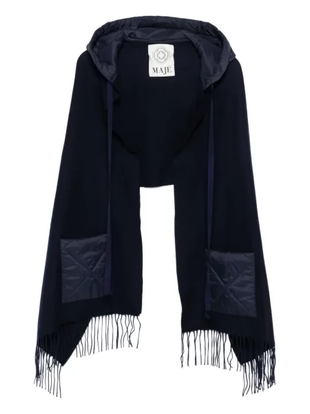 Poncho Maje cu glugă albastru