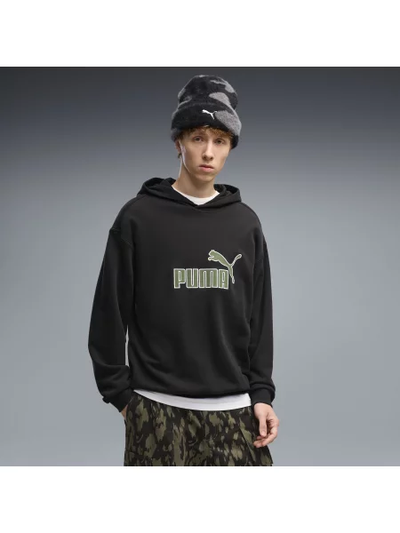 PUMA MÄ™ska luÅºna bluza z kapturem Essentials Elevated No. 1 OdzieÅ¼ S czarny