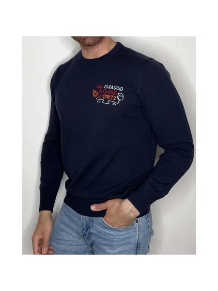 Sweter Mc2 Saint Barth z kaszmiru niebieski