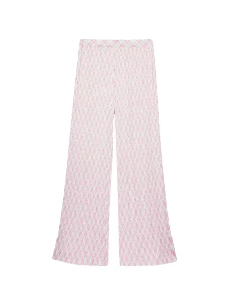 Pantaloni Msgm în carouri plisate alb