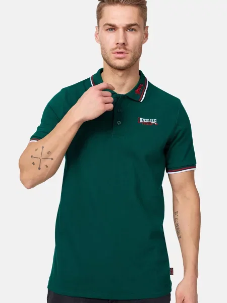 S golierom polokošeľa Lonsdale zelená