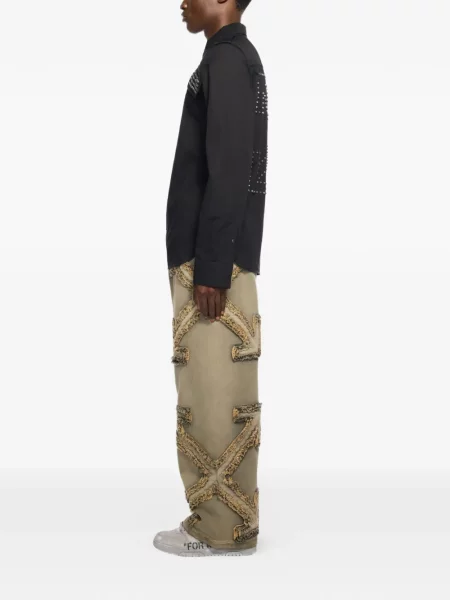 Cămașă Off-white cu glugă cu tepi alb
