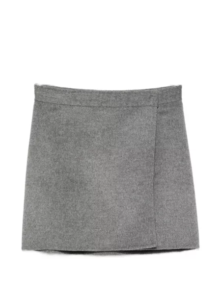 Fusta mini Semicouture de lână plic gri