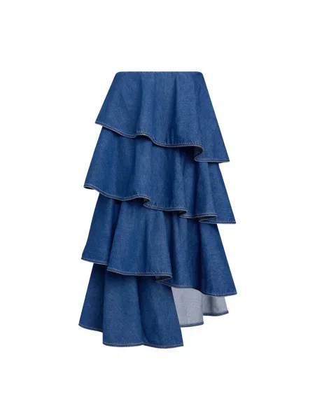 Spódnica Alaïa asymetryczna niebieska