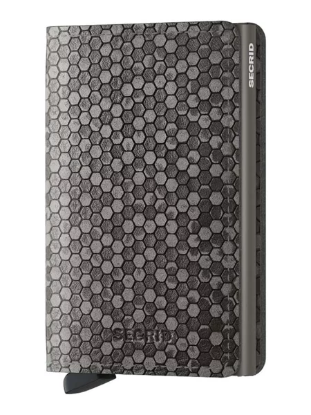 Кожен портфейл Secrid Slimwallet Hexagon Grey сиво