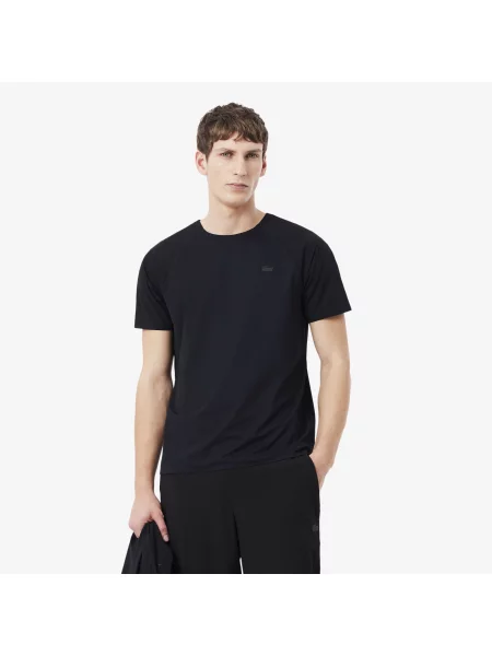 Lacoste T-Shirt Z Okrągłym Dekoltem Classic Fit czarny
