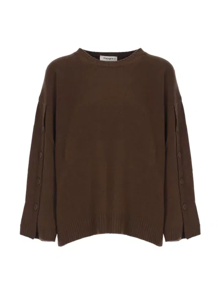 Sweter Kangra wełniany brązowy