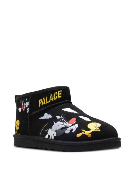 Mini botine Ugg cu broderie mini negru