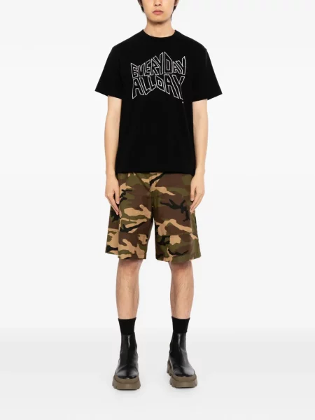 Tricou Sacai cu decolteu în U negru