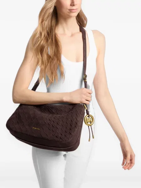 Torbica Michael Kors od brušene kože upletena smeđa