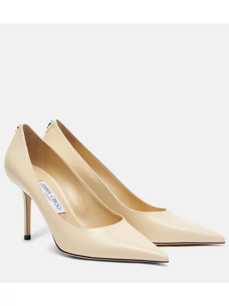 Pantofi cu toc Jimmy Choo din piele alb