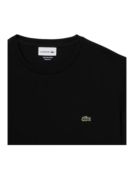 T-shirt z okrągłym dekoltem Lacoste czarna