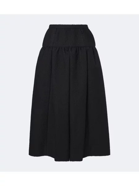 Fustă midi Dolce&gabbana de lână negru