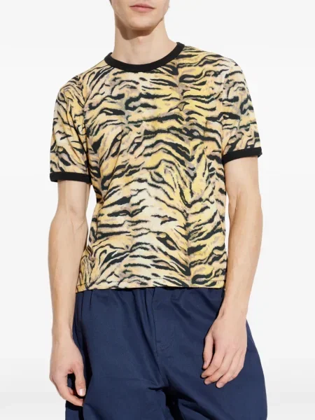 Tricou Kenzo cu imagine cu dungi de tigru galben