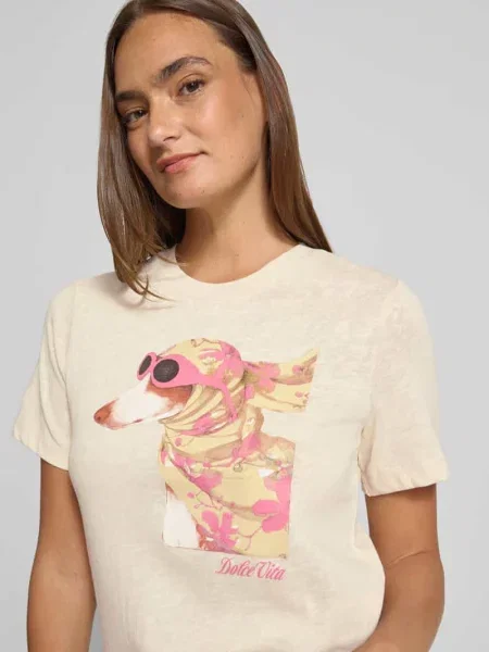 T-shirt z nadrukiem motywu Comma biała