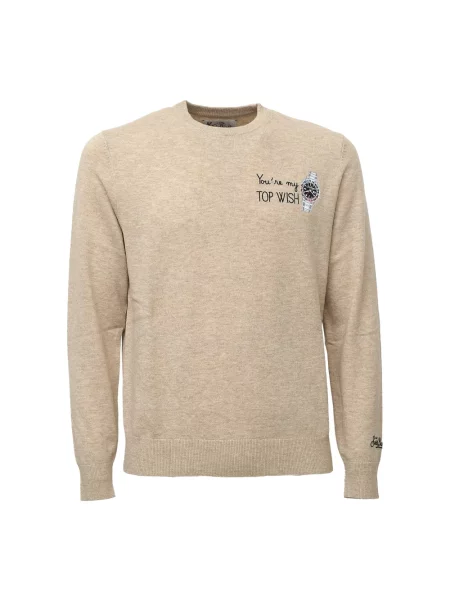 Sweter Mc2 Saint Barth wełniany beżowy