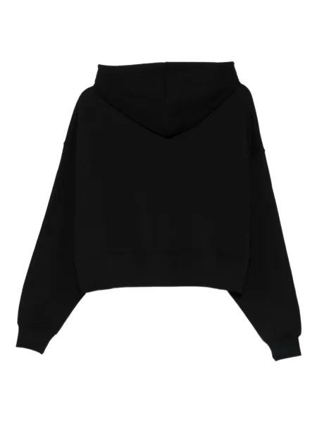Top Msgm cu glugă cu autograf negru