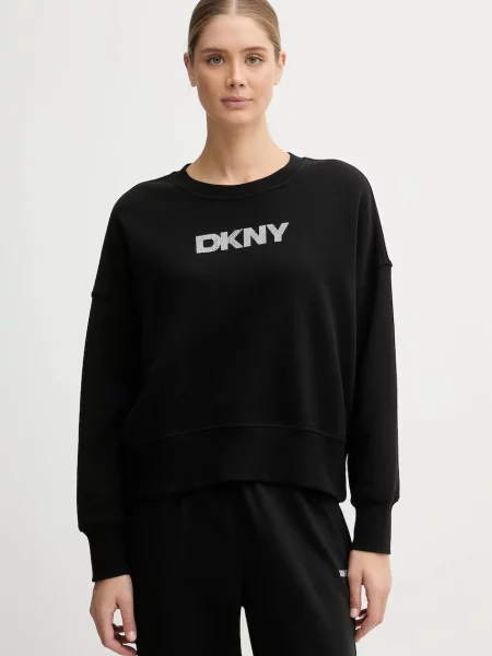 Dkny hanorac de LOGO TERRY cu imprimeu negru