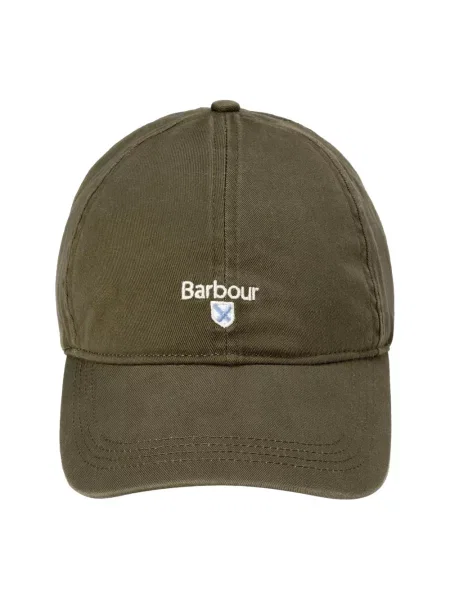 Barbour czapka z daszkiem zielony z aplikacją oliwkowa