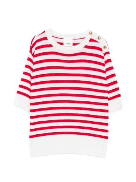 Top Allude cu dungi scurt roșu