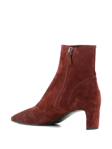 Botine Del Carlo din piele de căprioară roșu