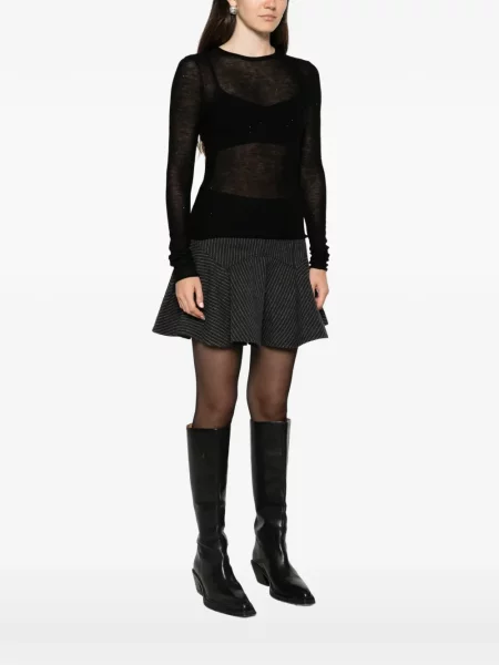 Lung tricou Majestic Filatures negru