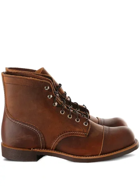 Botine Red Wing Shoes cu șireturi din dantelă roșu