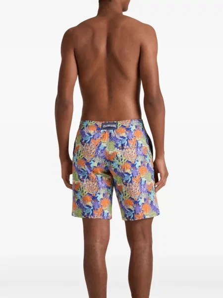 Slip de baie Vilebrequin cu model floral albastru