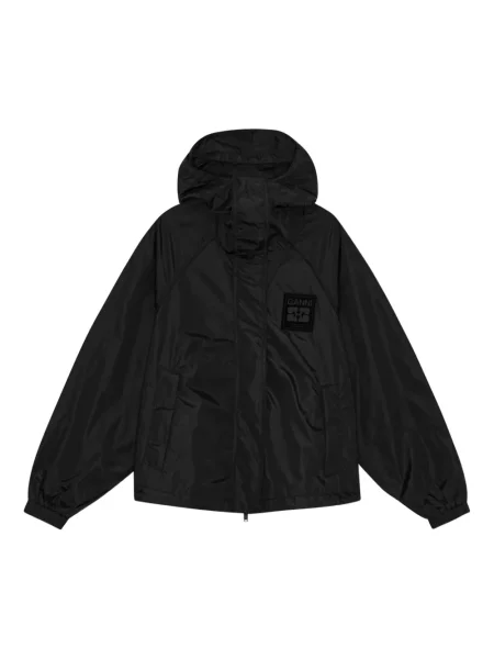 Geacă Ganni cu glugă negru