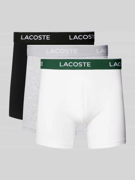 Bokserki z elastycznym z logo w zestawie 3 szt. Lacoste srebrne