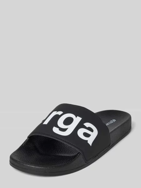 Klapki z nadrukiem z logo Superga czarne