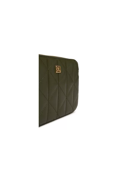 Calvin Klein Kabelka Quilted Double Zip Camera Bag Béžová zelená