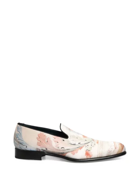 Loaferice Dolce & Gabbana s cvjetnim printom s printom slip-on bijela