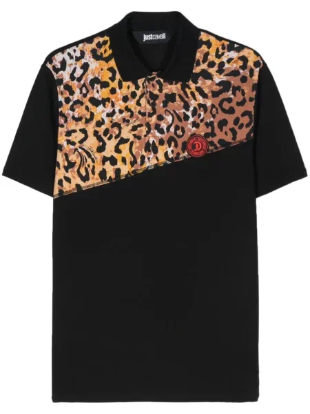 Polo Just Cavalli cu imagine cu model leopard negru