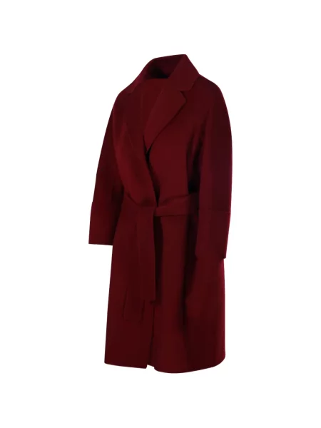 Cu centură palton 's Max Mara cu rever roșu