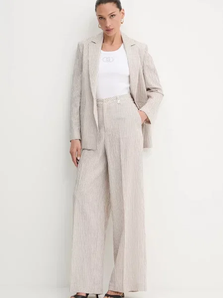 Брюки Liu Jo с высокой посадкой бежевые